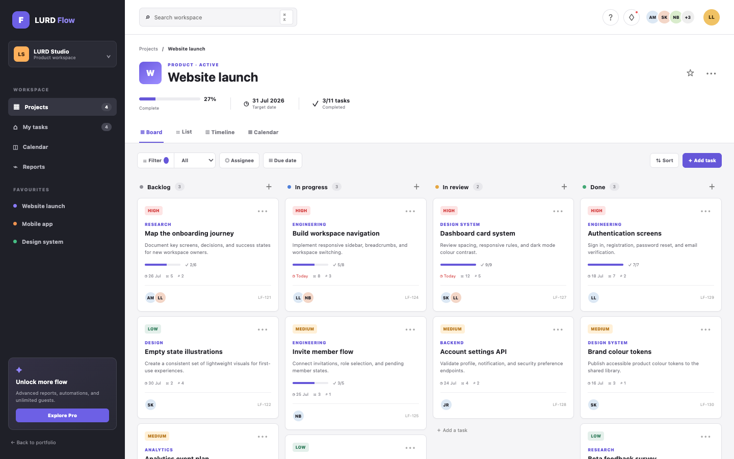 LURD Flow interface preview
